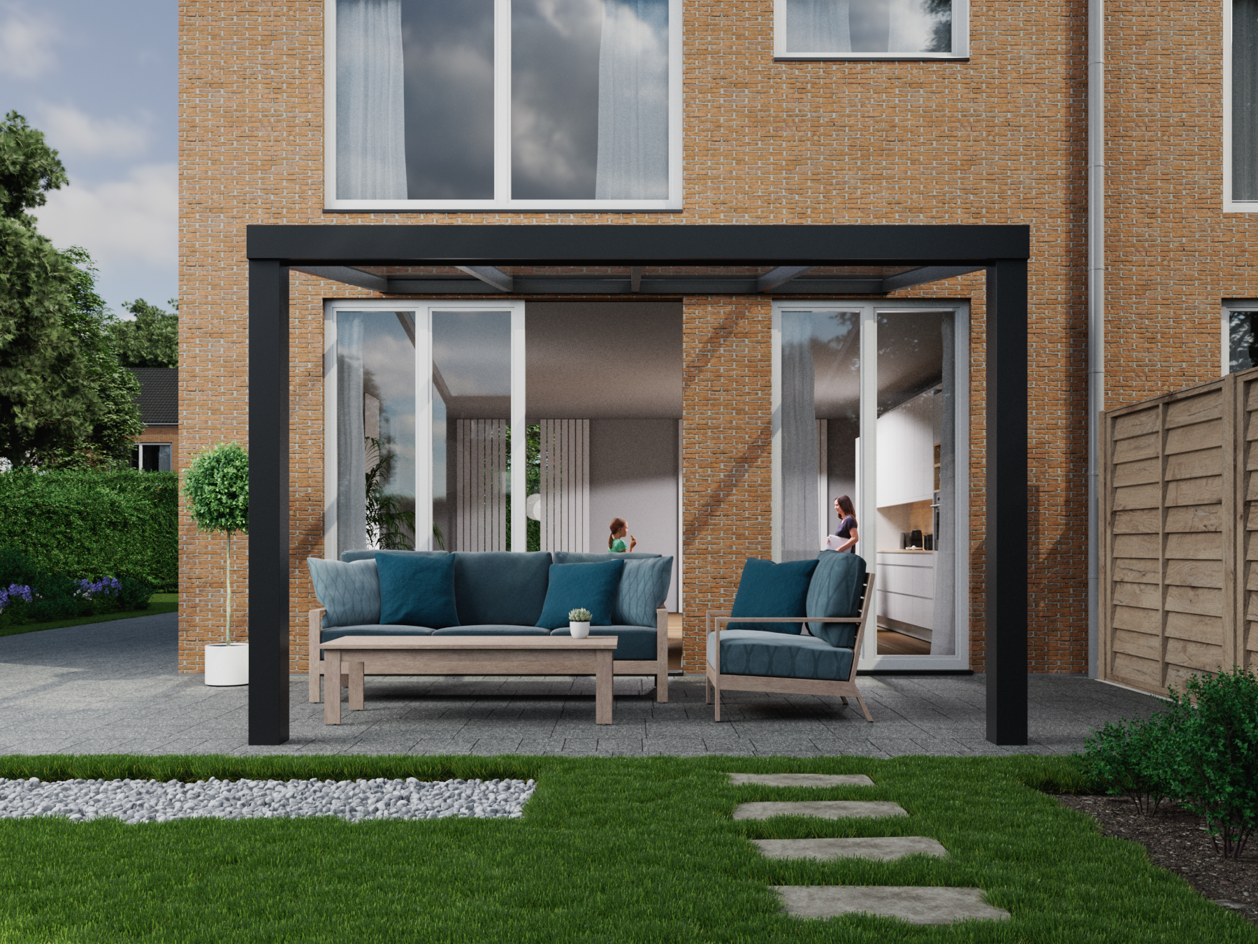 Veranda 4.06 m | Polycarbonaat - Zwart / 2500 mm - KingGlass NL