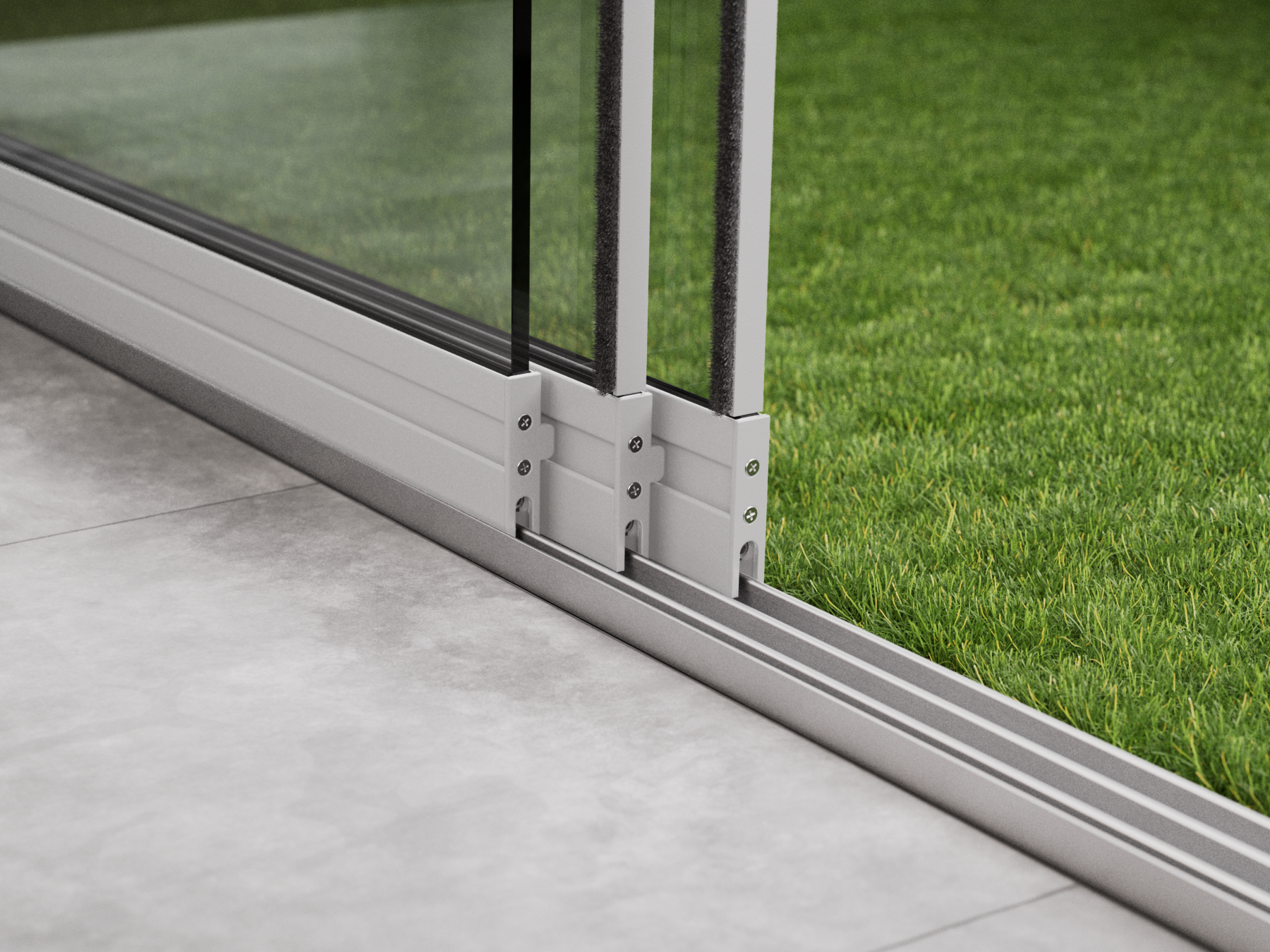 Glazen Schuifwand | 3-Rail | 3x98cm | Tot 2900mm Breed - Wit - KingGlass NL