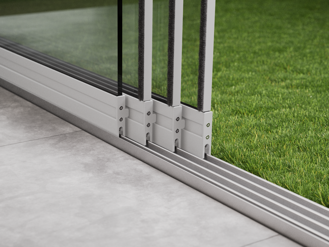 Glazen Schuifwand | 4-Rail | 4x98cm | Tot 3860mm Breed - Wit - KingGlass NL