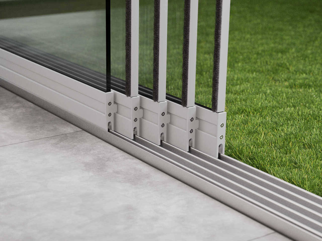 Glazen Schuifwand | 5-Rail | 5x98cm | Tot 4820mm Breed - Wit - KingGlass NL