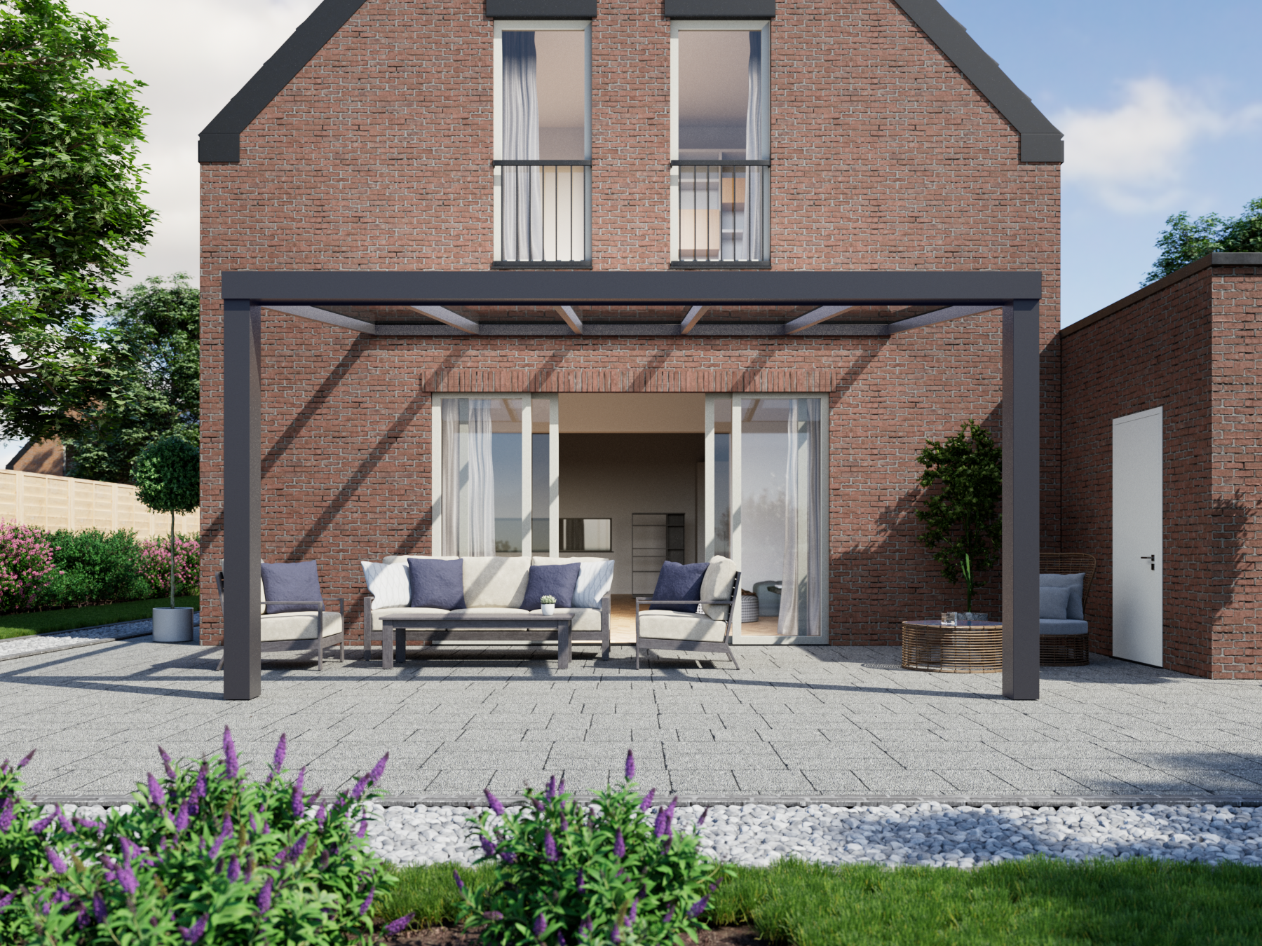 Veranda 5.06 m | Polycarbonaat - Antraciet / 2500 mm - KingGlass NL