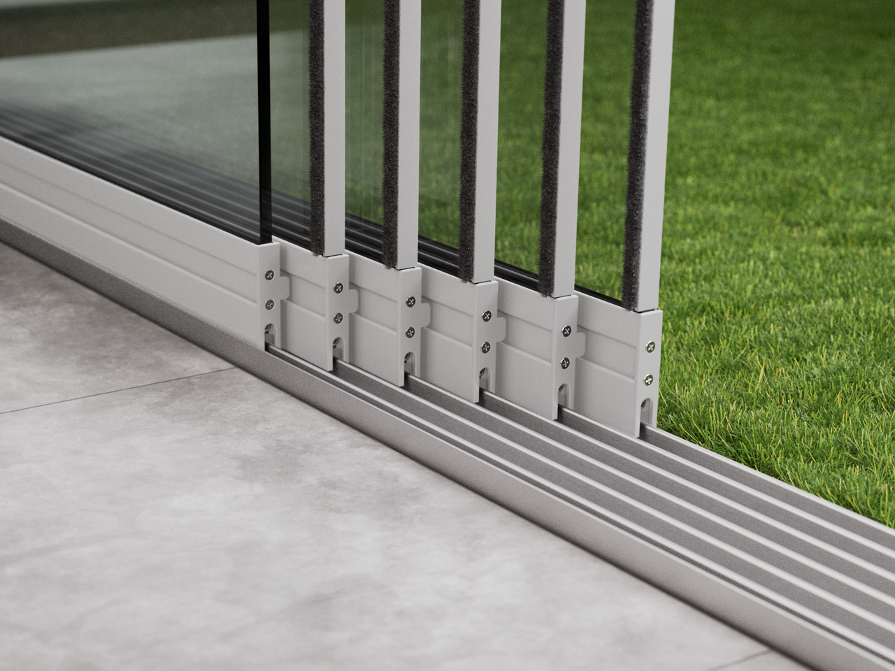 Glazen Schuifwand | 6-Rail | 6x98cm | Tot 5780mm Breed - Wit - KingGlass NL