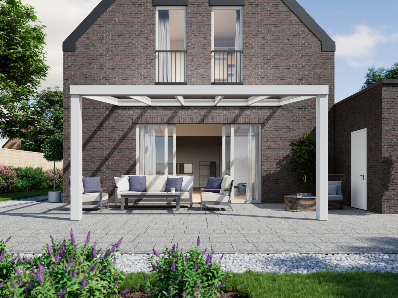 Veranda 5.06 m | Polycarbonaat - Wit / 2500 mm - KingGlass NL