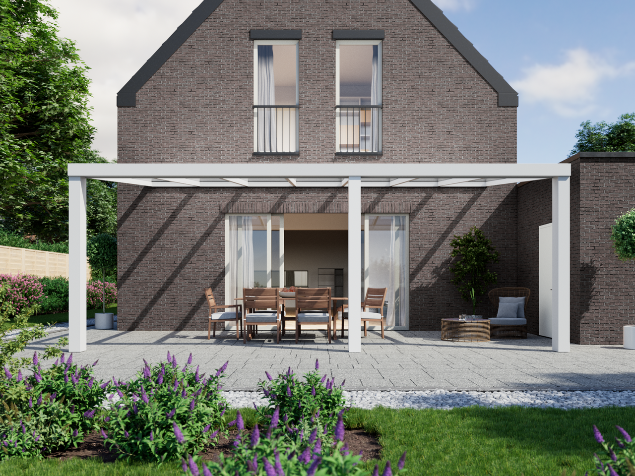 Veranda 7.06 m | Polycarbonaat - Wit / 2500 mm - KingGlass NL