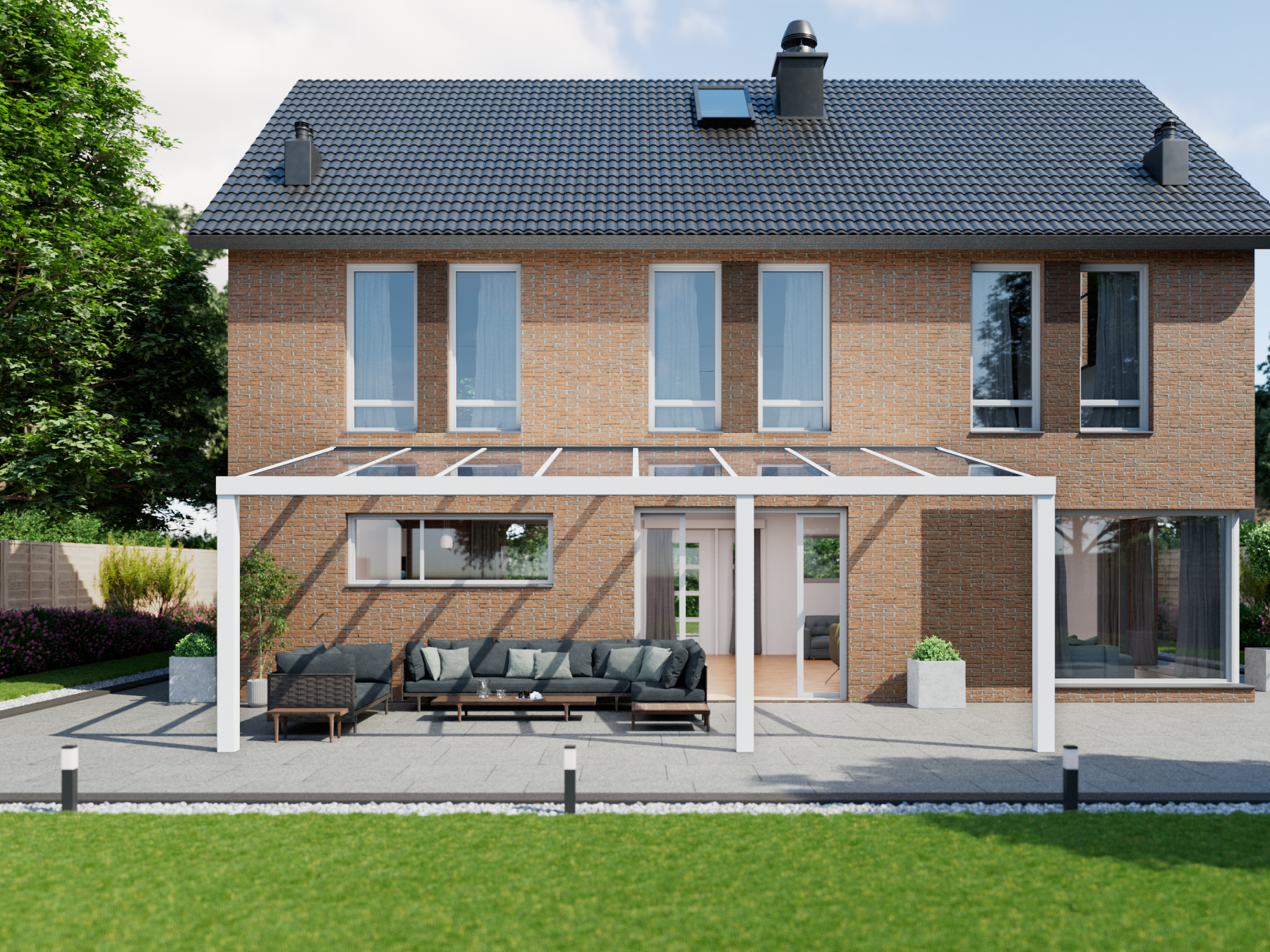Veranda 8.06 m | Polycarbonaat - Wit / 2500 mm - KingGlass NL