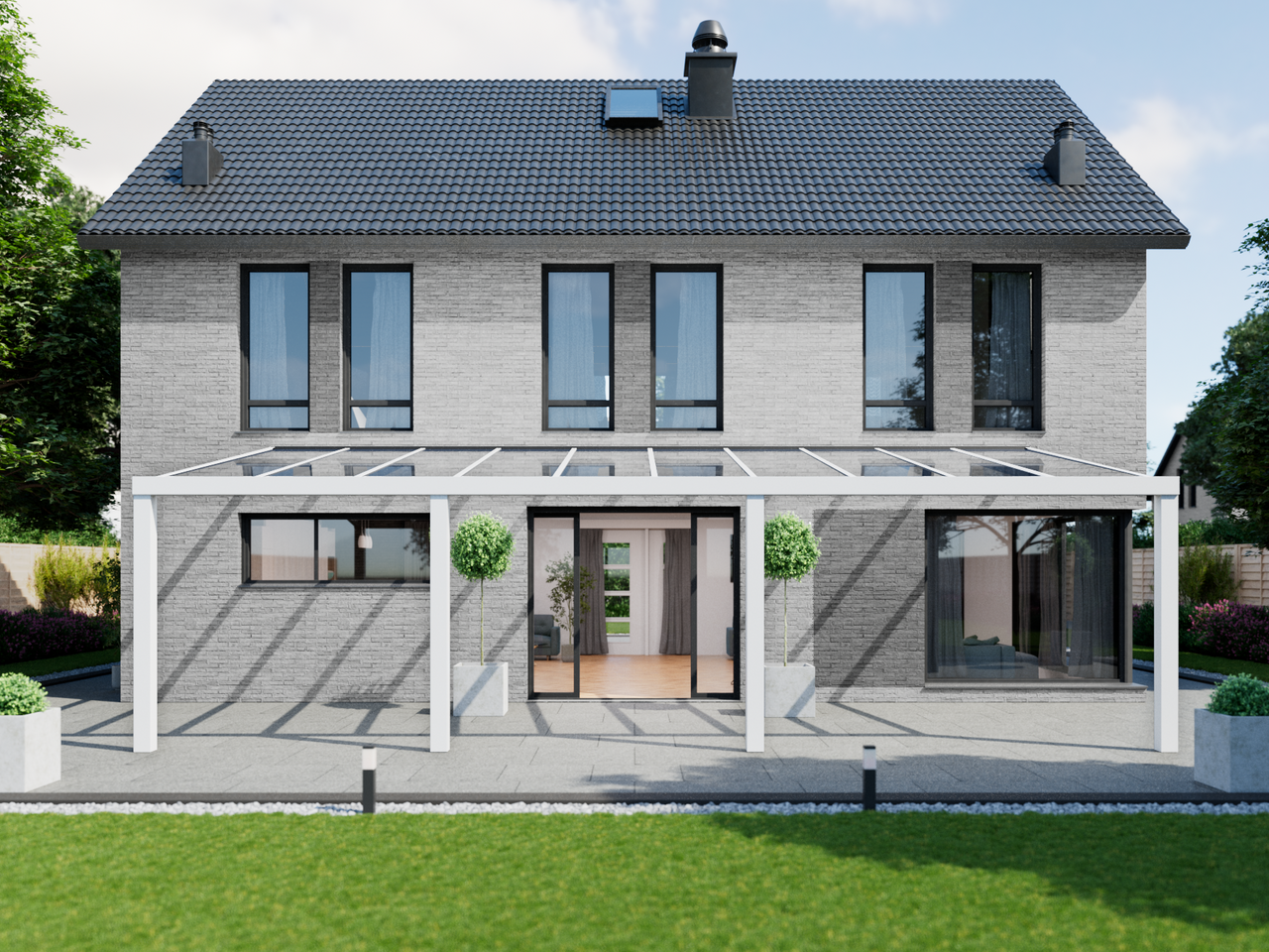 Veranda 10.06 m | Polycarbonaat - Wit / 2500 mm - KingGlass NL