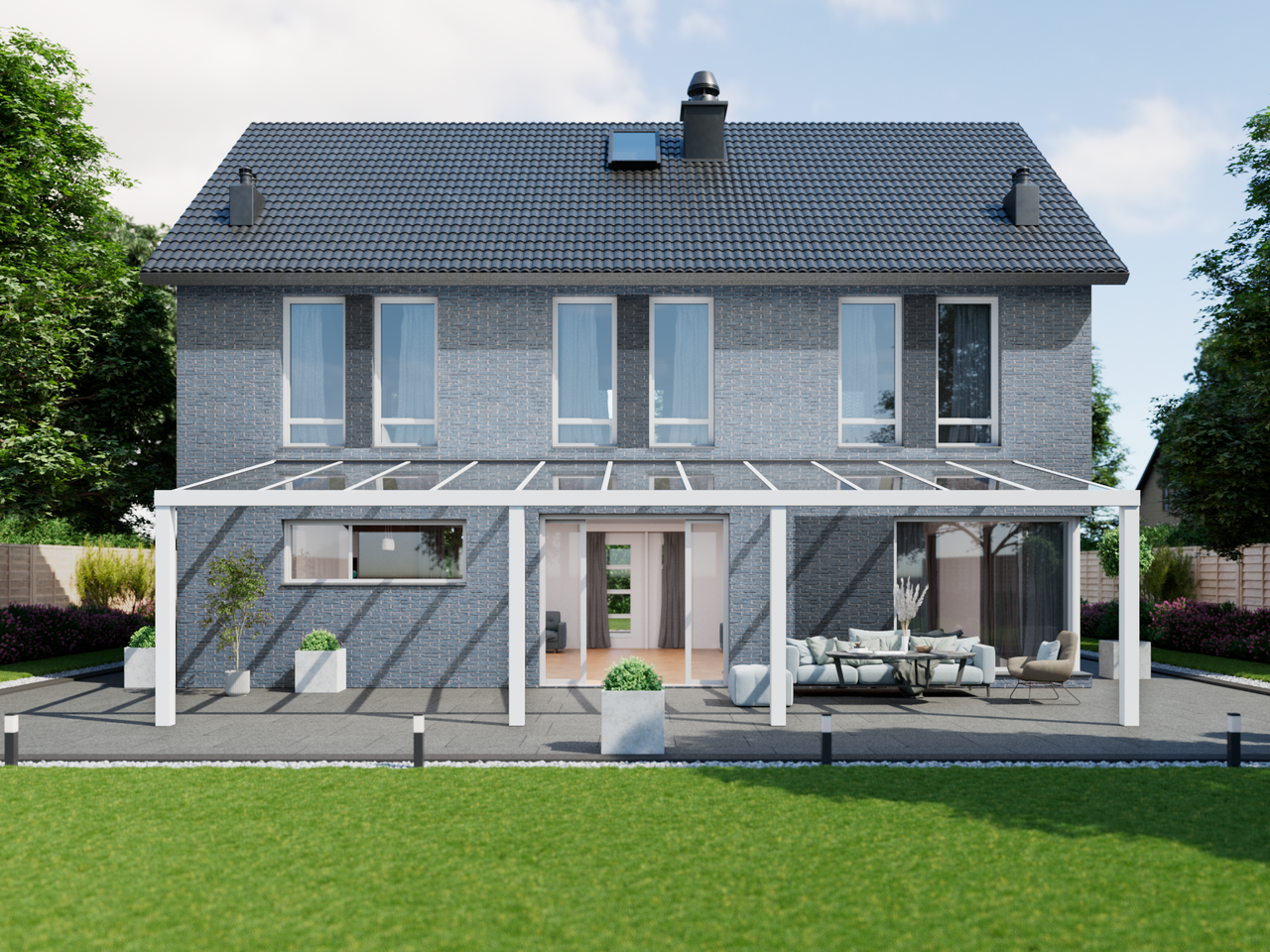 Veranda 11.06 m | Polycarbonaat - Wit / 2500 mm - KingGlass NL