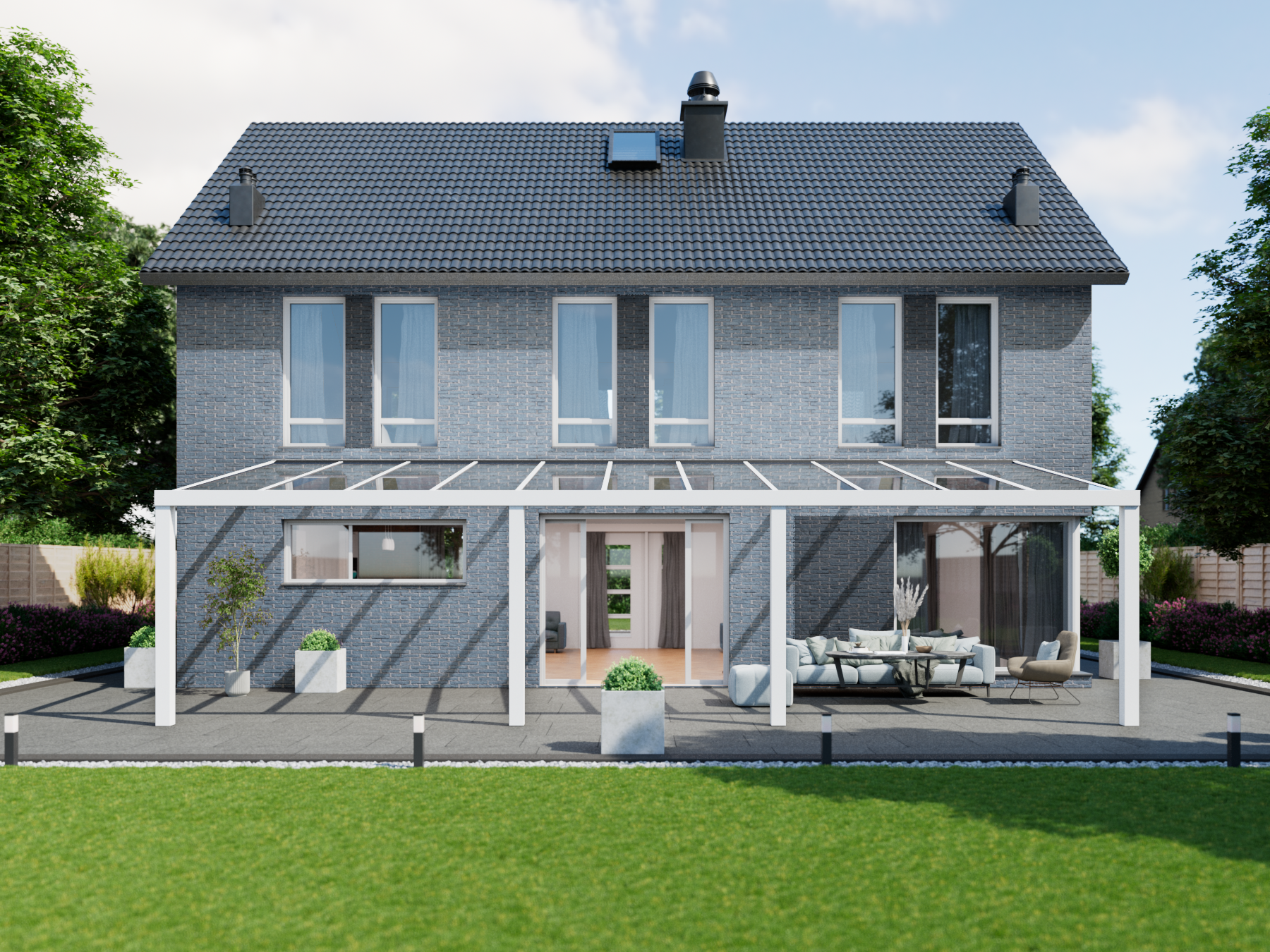 Veranda 11.06 m | Polycarbonaat - Wit / 2500 mm - KingGlass NL