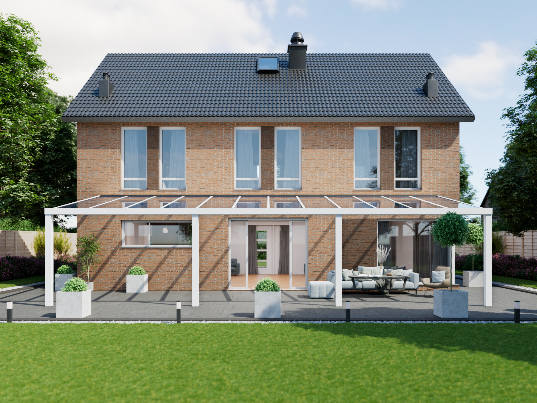 Veranda 12.06 m | Polycarbonaat - Wit / 2500 mm - KingGlass NL