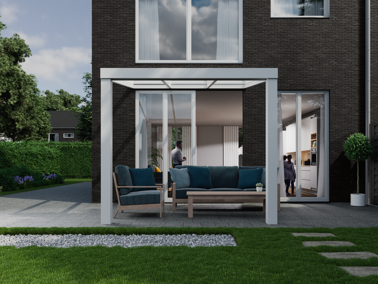 Veranda 3.06 m | Polycarbonaat - Wit / 2500 mm - KingGlass NL
