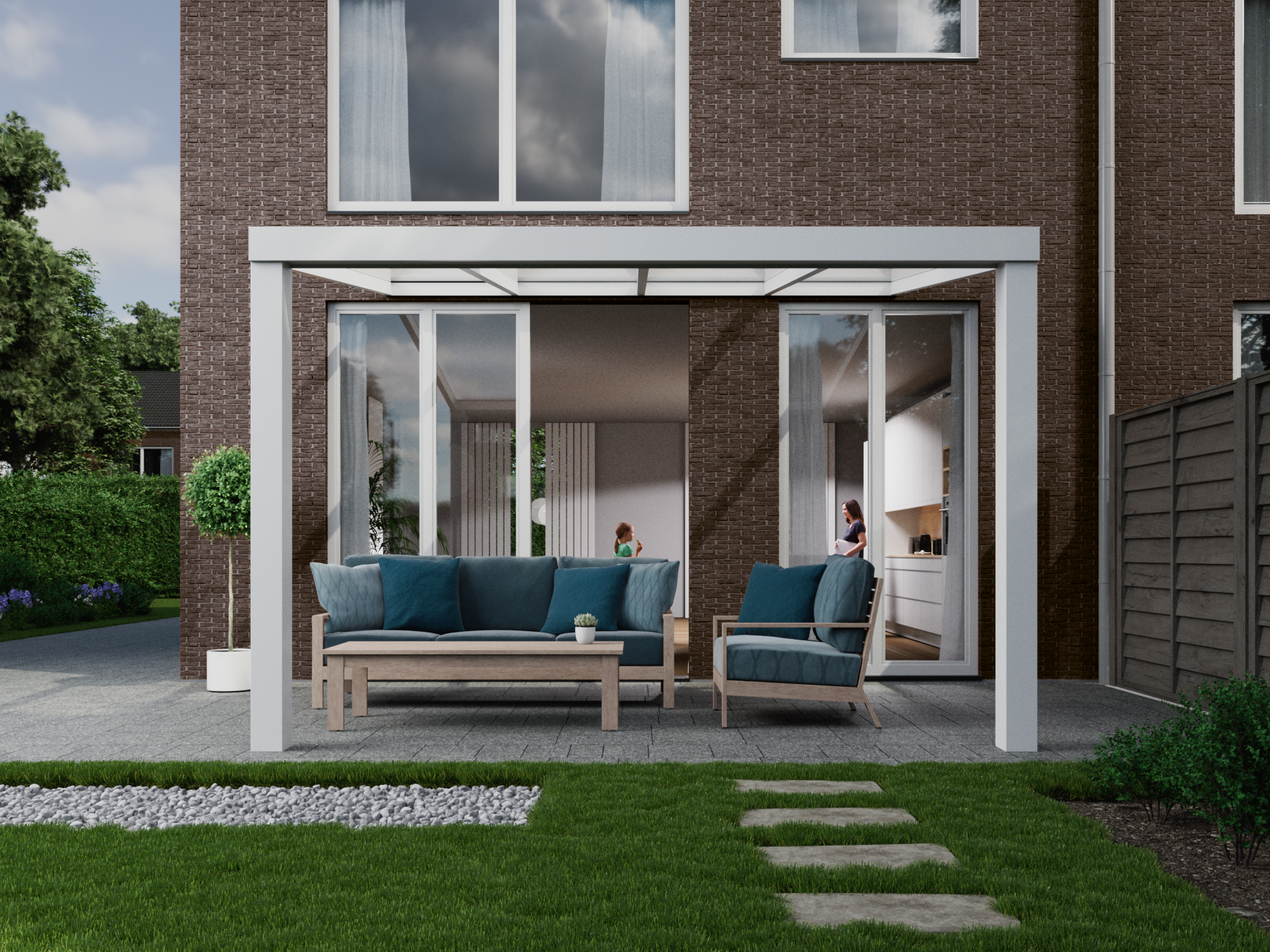 Veranda 4.06 m | Polycarbonaat - Wit / 2500 mm - KingGlass NL