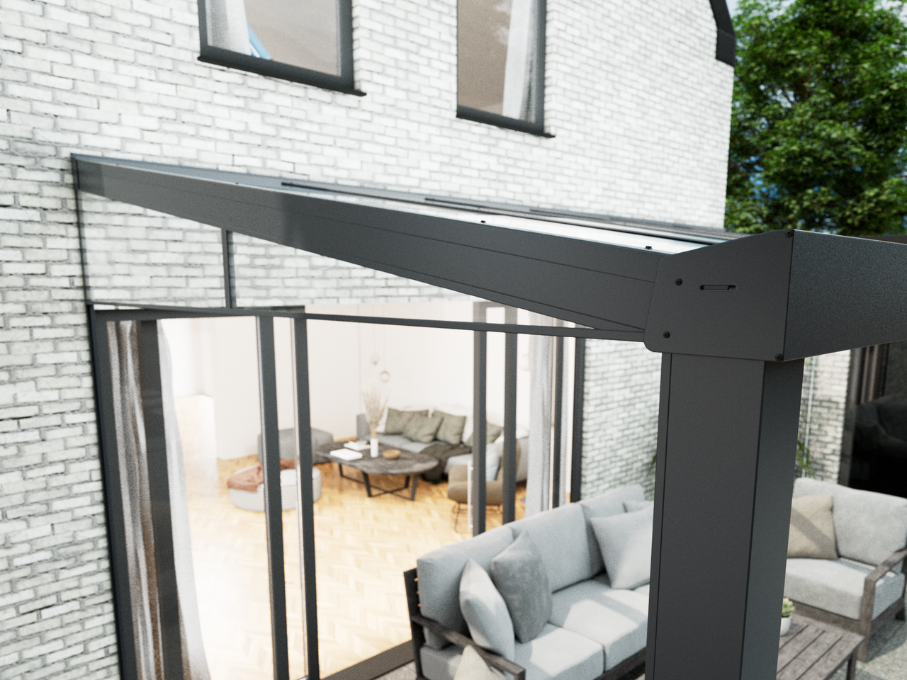 Spie | Glas - Antraciet / 2500 mm - KingGlass NL
