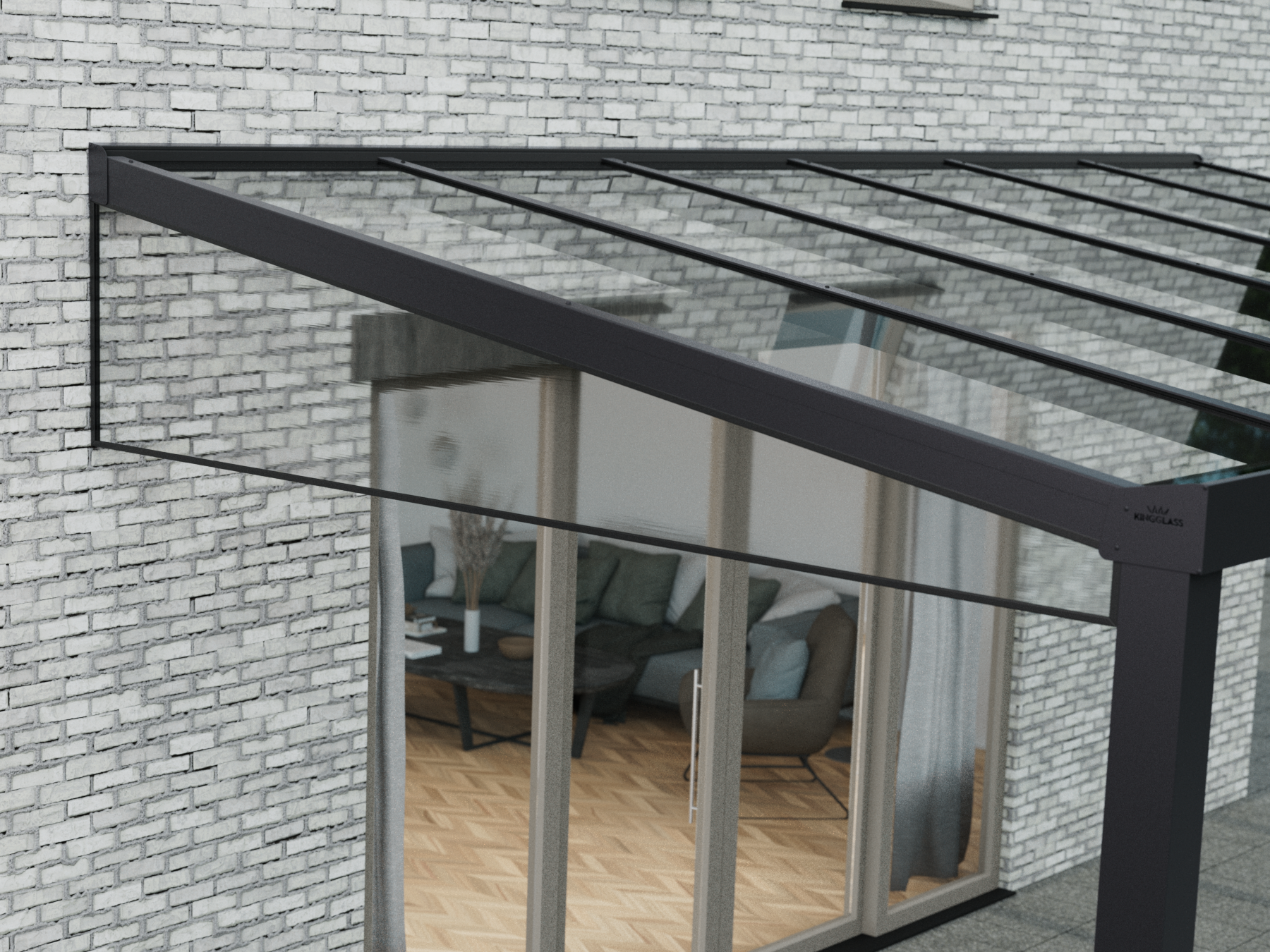 Spie | Polycarbonaat - Antraciet / 2500 mm / Helder - KingGlass NL