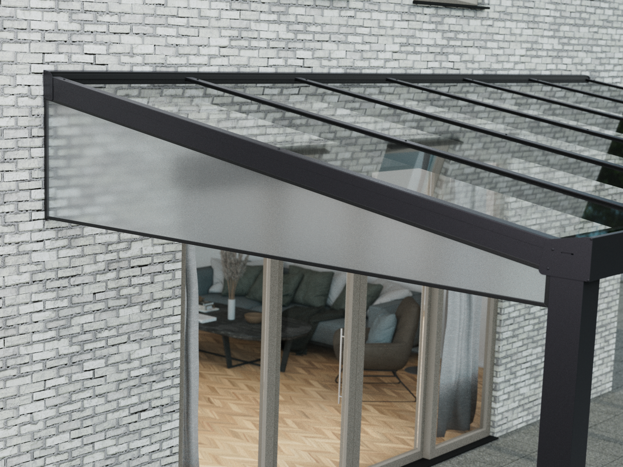 Spie | Polycarbonaat - Antraciet / 2500 mm / Opaal - KingGlass NL